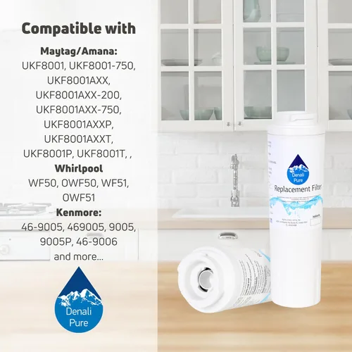 Vista 9 de Paquete de 2 filtros de agua de repuesto para refrigerador Whirlpool GI5FSAXVY00, compatible con el cartucho de filtro de agua para refrigerador