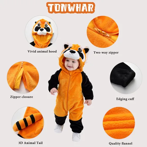 Vista 4 de TONWHAR - Disfraz de Halloween para niños, para cosplay de animales, para la nieve