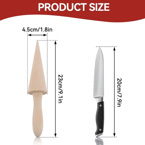 Vista 3 de Molde de cono de helado, molde de madera reutilizable para cuernos de crema de 9.1 pulgadas, rodillo de pizza para gofres para cocina, cocinar