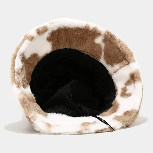 Vista 2 de Dirholl Sombrero de cubo de piel sintética esponjosa cálido para mujer de invierno