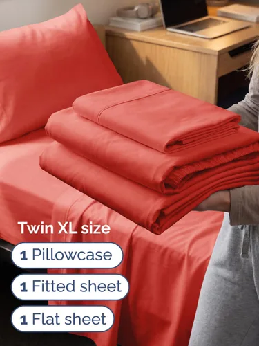Vista 369 de Extra Deep Twin XL Sheet Set - 3 Piece College Dorm Room - White 01-Blanco