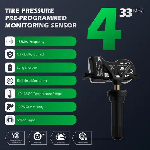 Vista 3 de CDWTPS Sistema de monitoreo de presión de neumáticos TPMS Sensor 68252493AB 433HMz Fit Dodge Jeep (1 paquete)