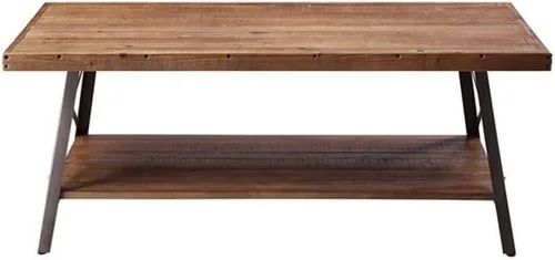 Vista 4 de Acme Ikram Mesa de centro rectangular de madera en roble envejecido y negro arenoso