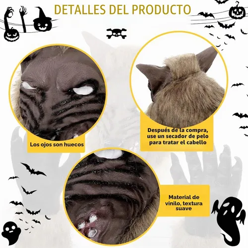 Vista 4 de Seenelling - Conjunto de disfraz de hombre lobo, máscara de lobo y guante