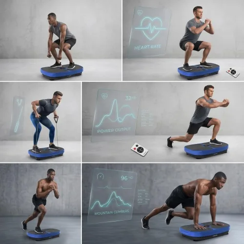 Vista 7 de Equipo de ejercicio con placa de vibración para fitness, máquina de ejercicio con forma de cuerpo entero, plataforma de vibración, ajuste