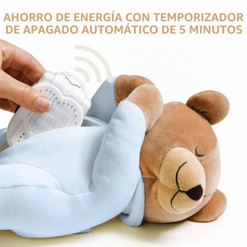 Vista 4 de Prince Lionheart Oso de sueño original con manta de seda - azul