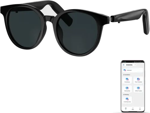 Vista 11 de Gafas de sol inteligentes GetD AI, traducción en tiempo real, audio de oído abierto Bluetooth For Business Meetings Travel & Daily Use, Languages