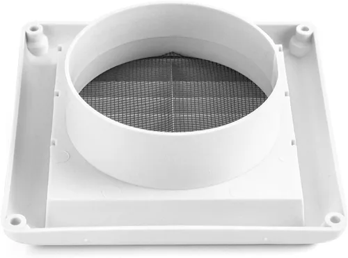 Vista 2 de QWORK Cubierta de ventilación con rejillas de 4 pulgadas, 4 fundas para cubiertas de aire de escape de ventilación de secadora al aire libre (blanco)