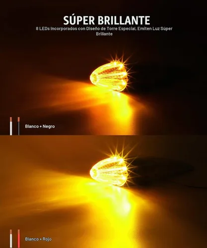Vista 2 de Partsam 5 pcs Luces Marcadoras de Cabina Torpedo Ámbar, Luces de Techo Cromadas, Luces LED de Gálibo Superior con Doble Luminancia Compatibles