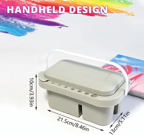 Vista 4 de ZLY Limpiador de pinceles de pintura con 10 pinceles de pintura, soporte para pinceles y organizadores con paleta para acrílico, para acuarela