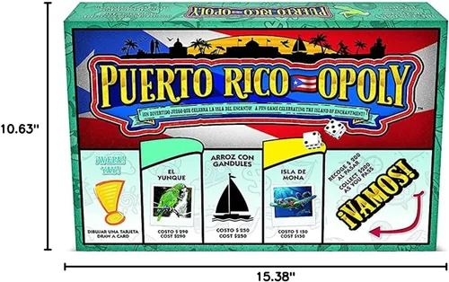 Vista 6 de Late for The Sky Puerto RICO-OPOLY - Juego de mesa bilingüe, cultura puertorriqueña para mayores de 8 años, 2 a 6 jugadores, fichas coleccionables