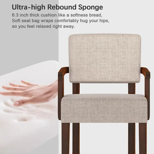 Vista 7 de FAGAGA Silla decorativa, sillas de sala de estar de gran tamaño con asiento suave y reposabrazos para salas de estar y comedor