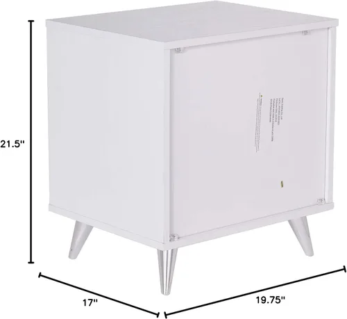 Vista 23 de SEI Furniture Oren - Mesita de noche con cajones, color blanco (AMZ2486FH)