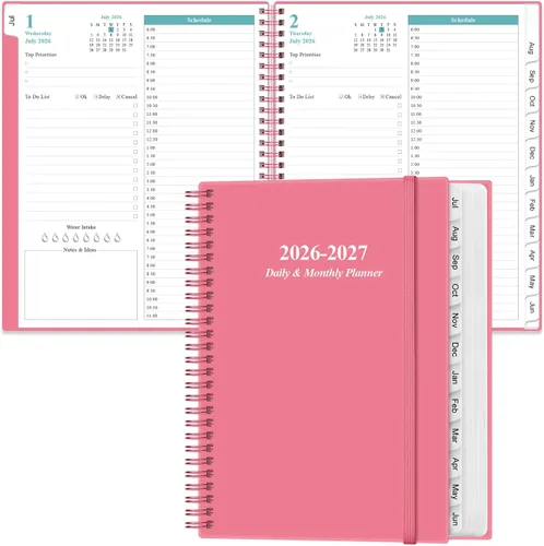 Vista 23 de Agenda diaria y mensual 2026-2027, una página por día, agenda diaria de julio de 2026 a junio de 2027, agenda 2026-2027 con 12 pestañas mensuales