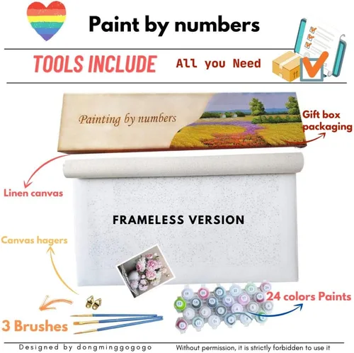 Vista 7 de SYSMYXGS Pintura por números para adultos principiantes kits de pintura acrílica con pinceles, pigmento, lienzo al óleo, manualidades