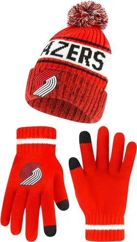 Vista 19 de Ultra Game NBA - Gorro de invierno súper suave para niños y niñas, con guantes de pantalla táctil extra cálidos