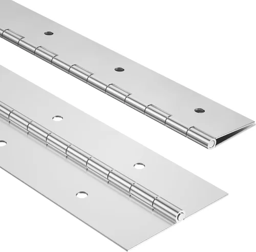 Vista 12 de Bisagra de Piano de Acero Inoxidable Negra de 2 Piezas de 2" x 18", 0.060" / 1/16" de Grosor, Bisagra de Piano de Trabajo Pesado con Agujeros Negro