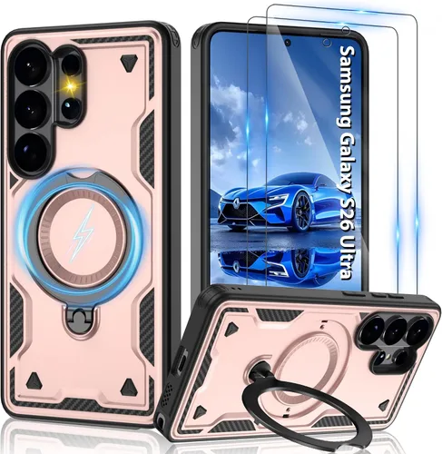Vista 121 de Gritup fro Funda para Google Pixel 9A, funda protectora magnética de grado militar compatible con Mag-Safe, 2 protectores de pantalla HD, soporte