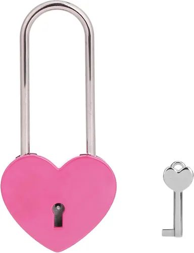 Vista 17 de 2 candados de corazón con candado de amor, corazón azul con llave para los amantes de la boda, día de San Valentín, aniversario, viajes (con llave)
