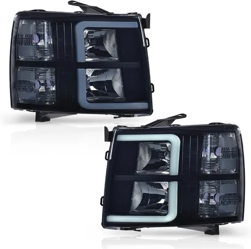 Vista 32 de G-PLUS Conjunto de faros, compatible con Chevy Silverado 2007 2008 2009 2010 2011 2012 2013 2014 Chevy Silverado parachoques faro, lente