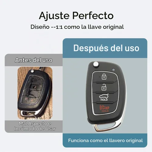 Vista 3 de Funda de repuesto para llavero para Hyundai Sonata Santa Fe con control remoto