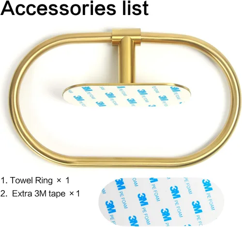 Vista 7 de HouseAid Toallero autoadhesivo para baño, soporte para toallas de mano adhesivo de acero inoxidable, sin perforaciones, moderno colgador de toallas