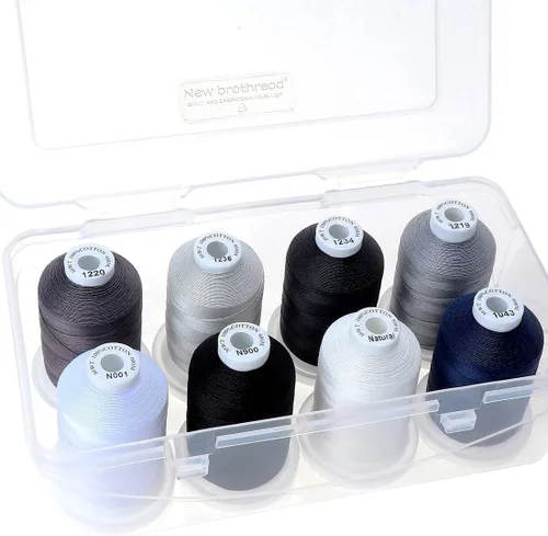 Vista 14 de New brothread - 18 opciones - Hilos de algodón 100% mercerizado multiusos 50S/3 600M (660Y) cada carrete para acolchado, serger, costura y bordado