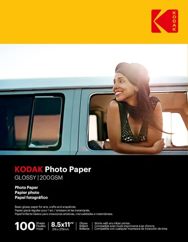 Vista 8 de Kodak Papel fotográfico brillante de 4 x 6 pulgadas, 100 unidades de 66 libras - 8.47 oz/m (41175-9891181). Este producto no es compatible