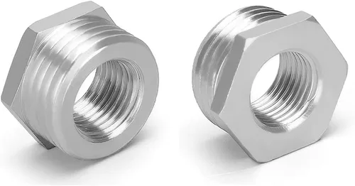 Vista 8 de Joywayus Reductor de buje de cabeza hexagonal de acero inoxidable, montaje de tubería 1 NPT macho × 1/2 NPT hembra (paquete de 2)