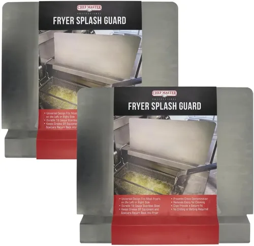 Vista 4 de Chef Master Protector contra salpicaduras para freidora – 20.5 x 15 pulgadas – Detiene salpicaduras de aceite, ajuste universal, pantalla de acero
