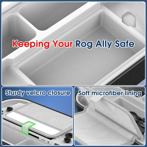 Vista 5 de Biftrew Rog Ally Carrying Case Compatible with Asus Rog Ally 2023, Large Capacity Travel Storage Carrying Case for Asus Rog Ally Gaming Handheld &