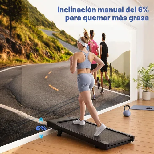 Vista 2 de Almohadilla para caminar con 6% de inclinación, 300 libras de capacidad para debajo del escritorio para oficina en casa, mini caminadora portátil