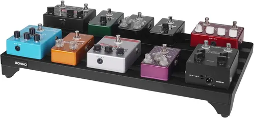 Vista 2 de GOKKO Tablero de pedal de guitarra pequeña de aleación de aluminio (22 "x 12.5" con estuche)