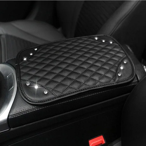 Vista 2 de EGABNG - Funda protectora de piel sintética para consola central de automóvil, ajuste universal