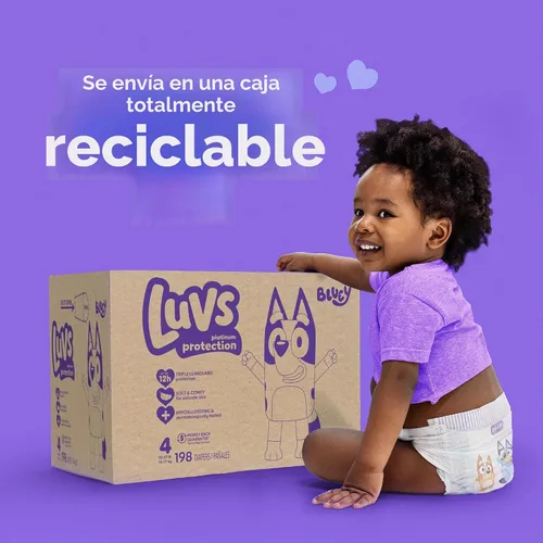 Vista 9 de Luvs Pañales - Tamaño 5, 172 unidades, Bluey Platinum Protection Baby Diaper