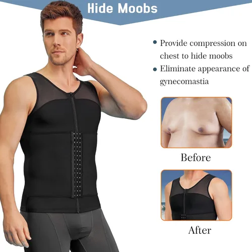 Vista 5 de TAILONG Camisetas de compresión para hombre con control de abdomen