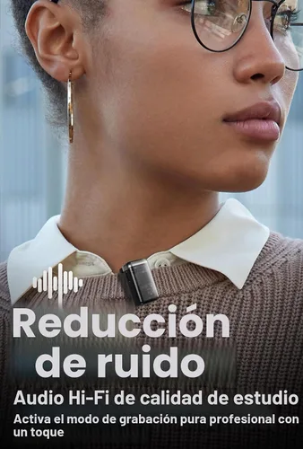 Vista 4 de Micrófono de solapa inalámbrico Lavalier para iPhone/Android/iPad para grabación de video con reducción de ruido/eco/sonido de estudio de 24 bits