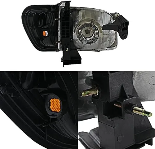 Vista 3 de AKKON - Para faros delanteros negros 01-04 Toyota Tacoma Pickup Truck Faros delanteros + Luces de señal de esquina Juego de 4 piezas