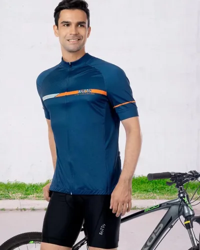 Vista 2 de ROTTO Camiseta de ciclismo para hombre, manga corta, serie Simple Line