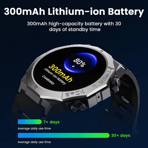 Vista 7 de Relojes inteligentes militares para hombres (respuesta/hacer llamadas), reloj de fitness de 1.39 pulgadas con monitor de sueño con podómetro