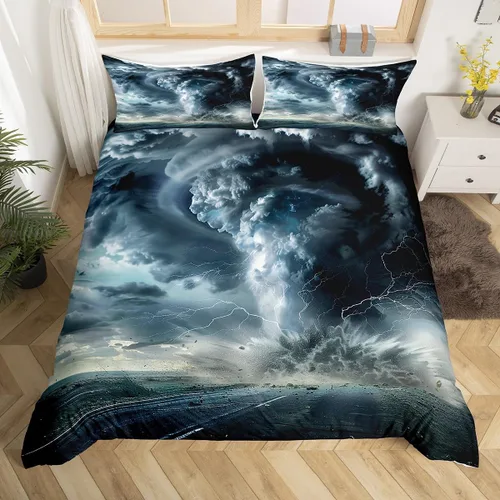 Vista 16 de Feelyou - Funda de edredón con estampado de auriculares, juego de ropa de cama con temática musical, patrón geométrico musical, funda de edredón