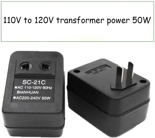 Vista 2 de Acxico 1 unids 110 V a 220 V convertidor de corriente adaptador transformador de voltaje adaptador 50 W PC material SC-21C