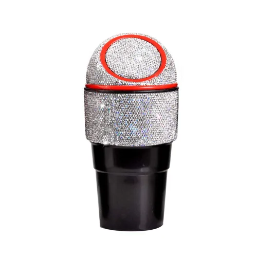 Vista 8 de Bling - Papelera de basura con tapa para automóvil, hogar, oficina, cocina, dormitorio.