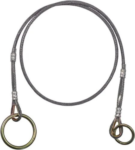 Vista 2 de Palmer Safety Cable de anclaje con brazo transversal de 4 pies con cable de viga I recubierto de vinilo de 1/4 de pulgada, anillo en un extremo