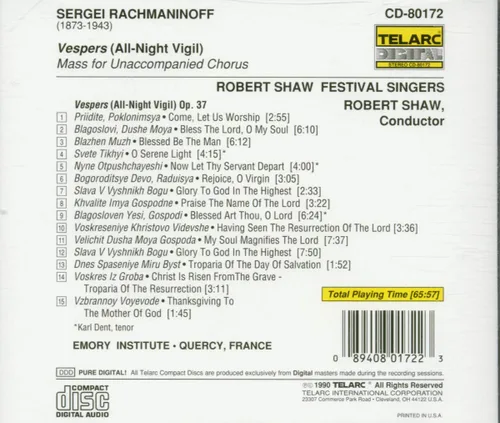 Vista 2 de Rachmaninoff Vespers Mass for Unaccompanied Chorus