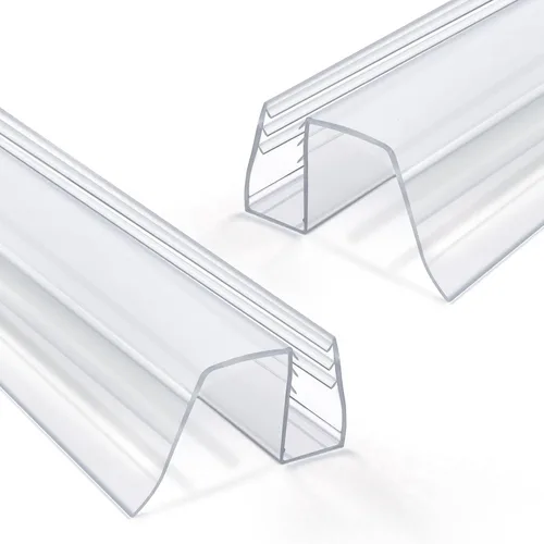 Vista 11 de Tira de sellado inferior de puerta de vidrio para ducha de baño, 2 tiras de sellado de PVC transparente de 36 pulgadas de largo para panel de puerta