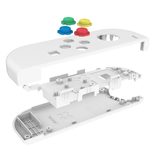 Vista 3 de Basstop - Carcasa de repuesto para consola NS NX y mando Joy-Con con interruptor izquierdo derecho sin componentes electrónicos.