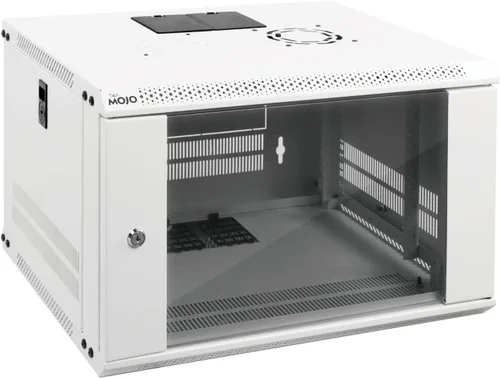 Vista 7 de Tecmojo 6U Gabinete de Servidor de Montaje en Pared IT Red Rack de Cierre con Puerta y Paneles Laterales Bloqueables en Negro, Ventilador