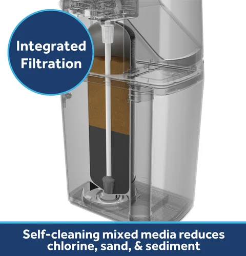 Vista 3 de GE Suavizador de agua inteligente con filtración integrada, 30,000 granos, reduce los minerales duros a toda la casa, WiFi integrado con alertas