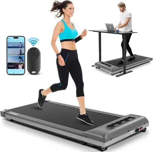 Vista 7 de Caminadora inteligente para caminar, caminadora debajo del escritorio, para oficina en casa, cinta de correr funciona con aplicación, almohadilla